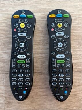 Lot of 2 AT&T U-Verse S30-S1B Universe Remote Controls - Working - Black Pair